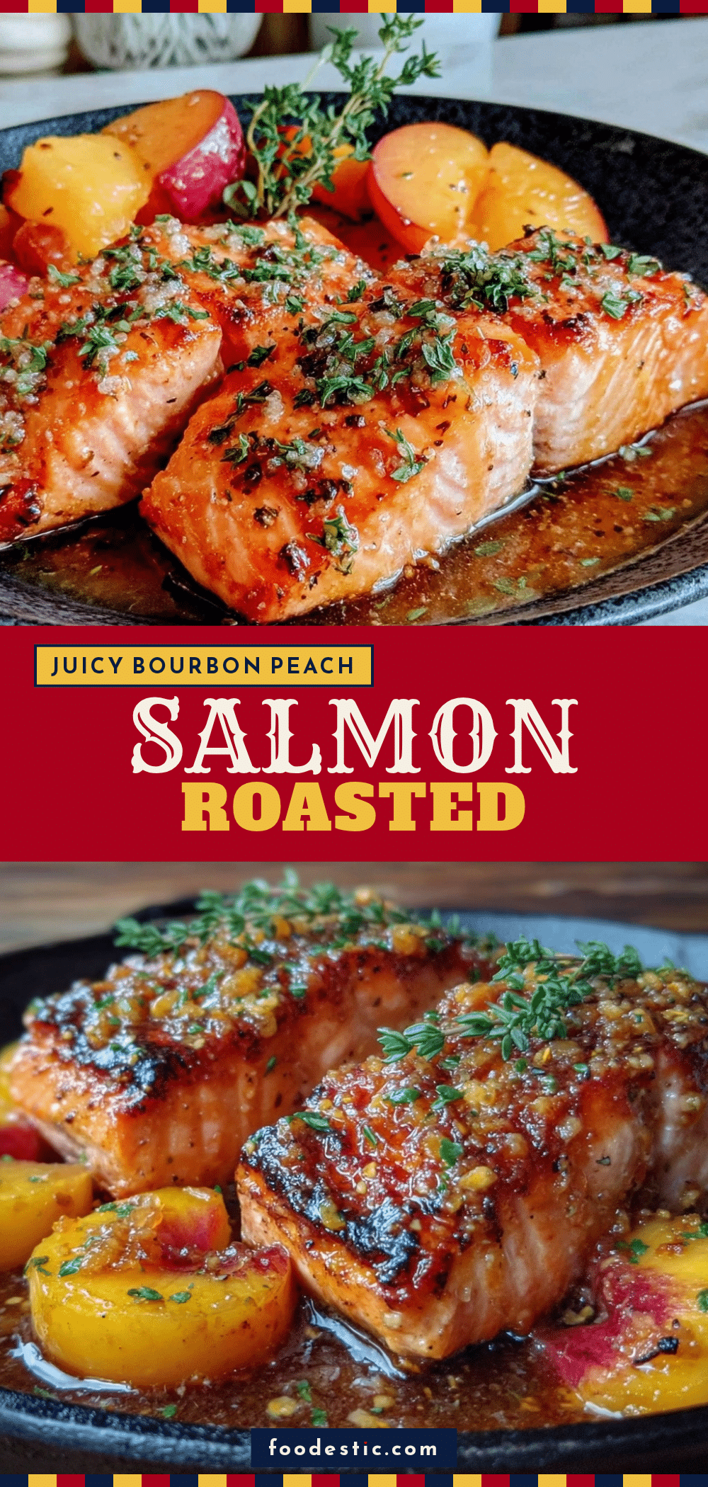 bourbon peach roasted salmon recipe