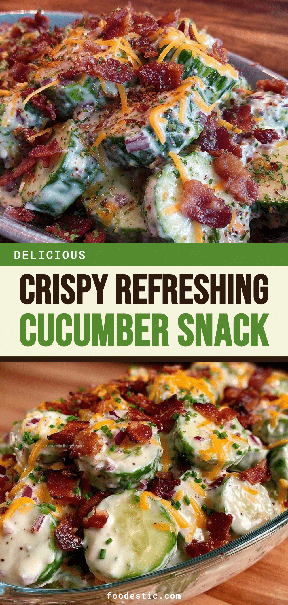 Cheesy Bacon Cucumber Snack recipe