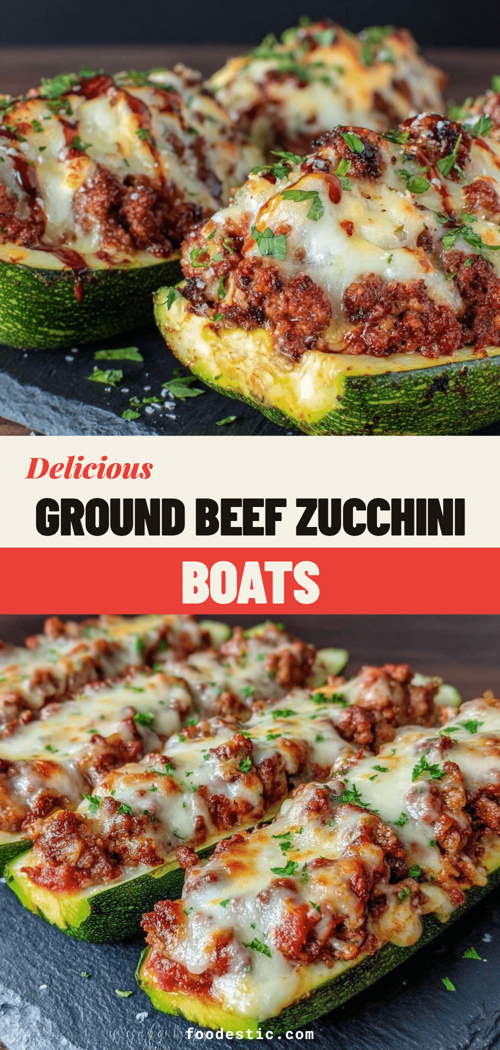cheesy ground beef zucchini boats recipe