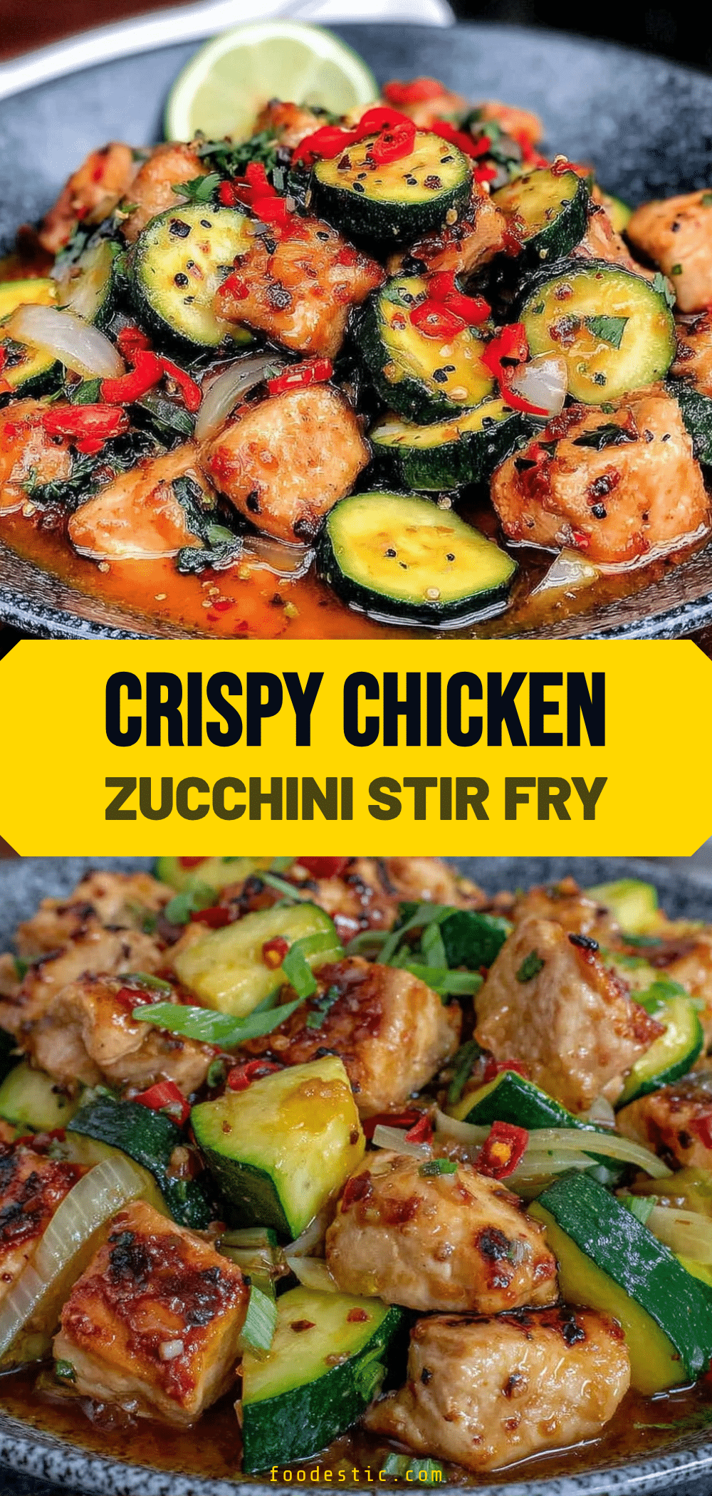 Crispy Chicken Zucchini Stir Fry recipe