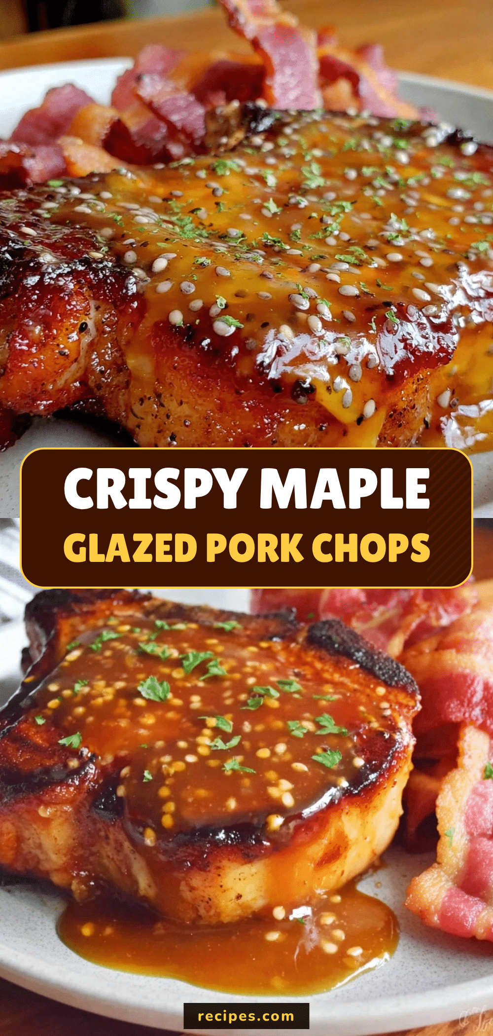 Crispy Maple Bacon Pork Chops With Dijon recipe