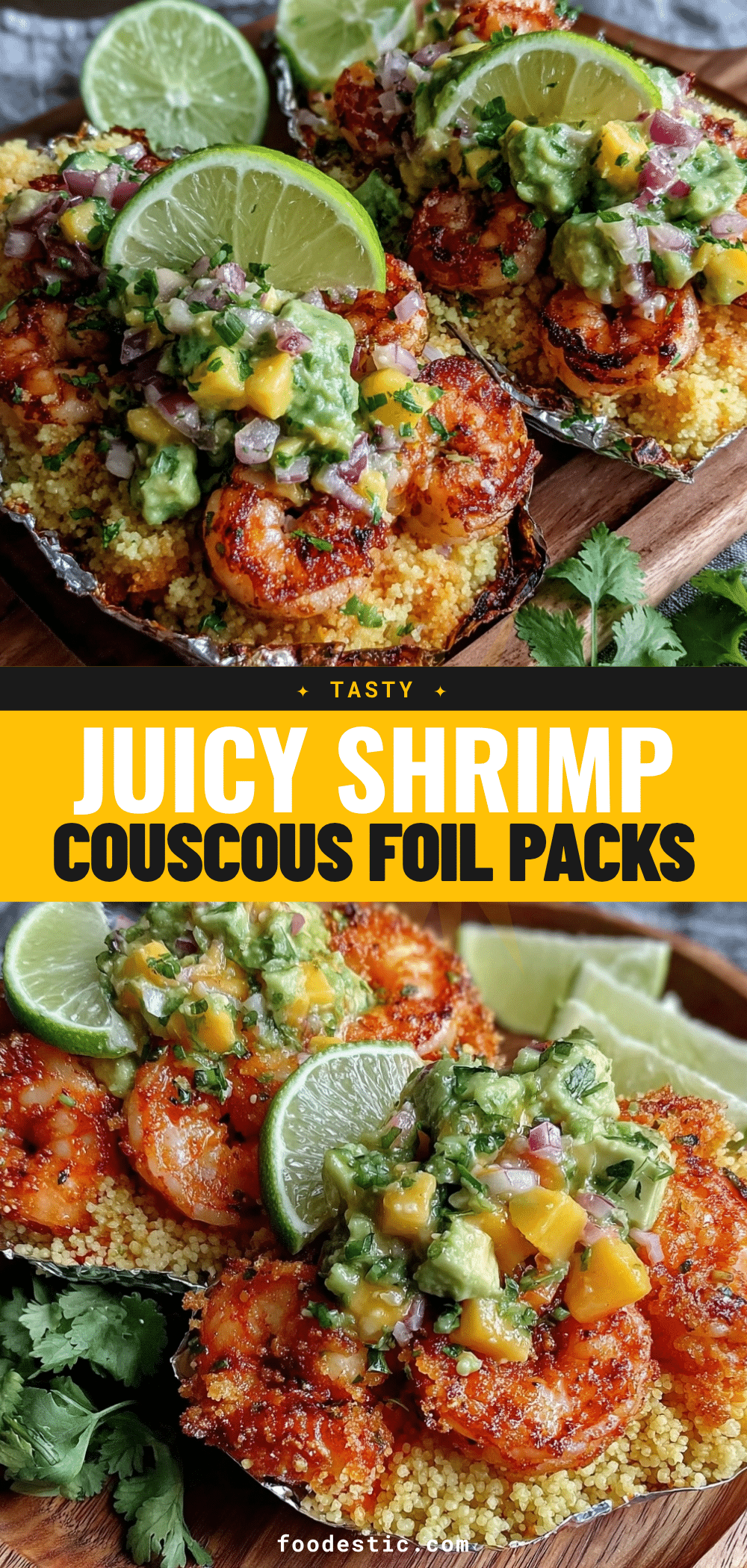 Sheet Pan Shrimp Couscous Foil Packs recipe