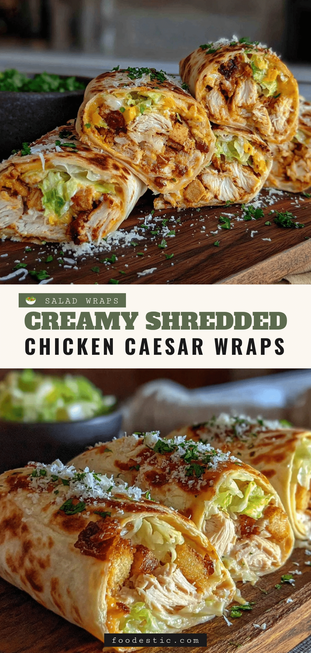 shredded chicken caesar wraps recipe