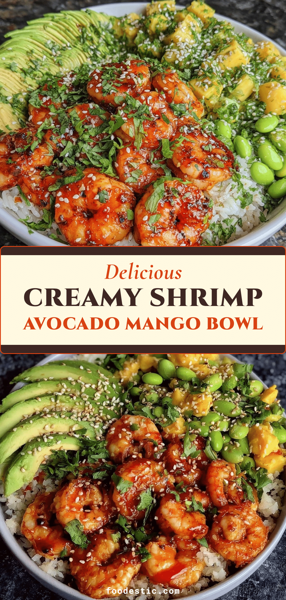 Shrimp Avocado Mango Rice Bowl recipe