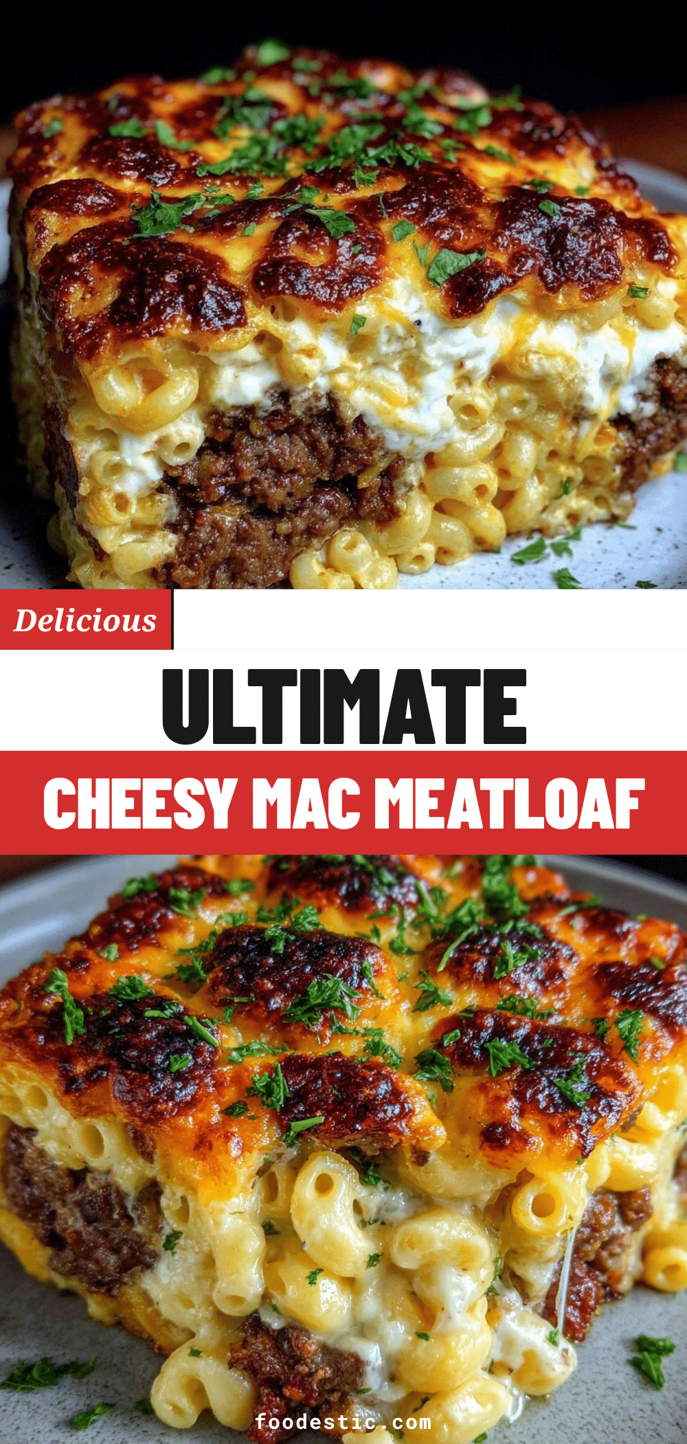 Cheesy Mac Meatloaf Casserole recipe