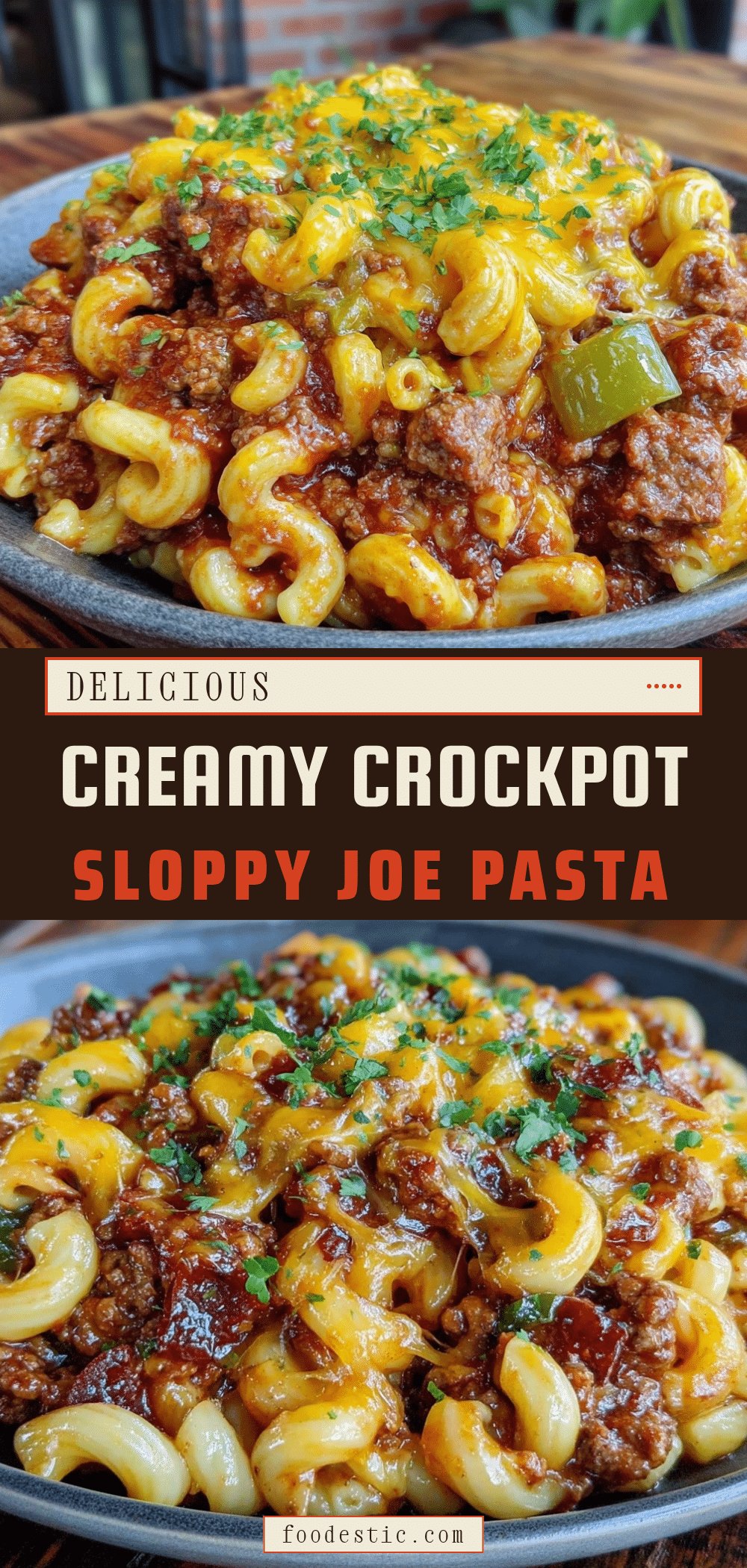 Creamy Crockpot Sloppy Joe Pasta recipe