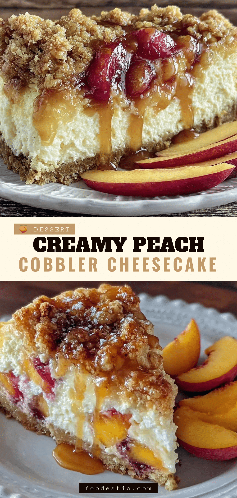 creamy peach cobbler cheesecake recipe