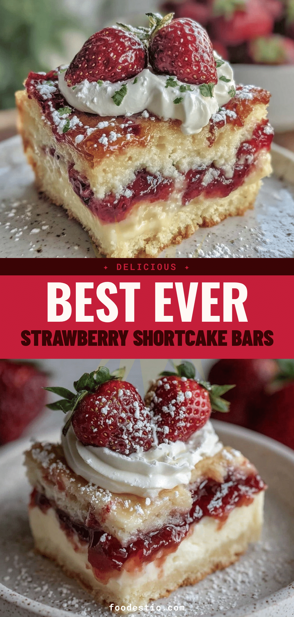 Easy Strawberry Shortcake Bars recipe