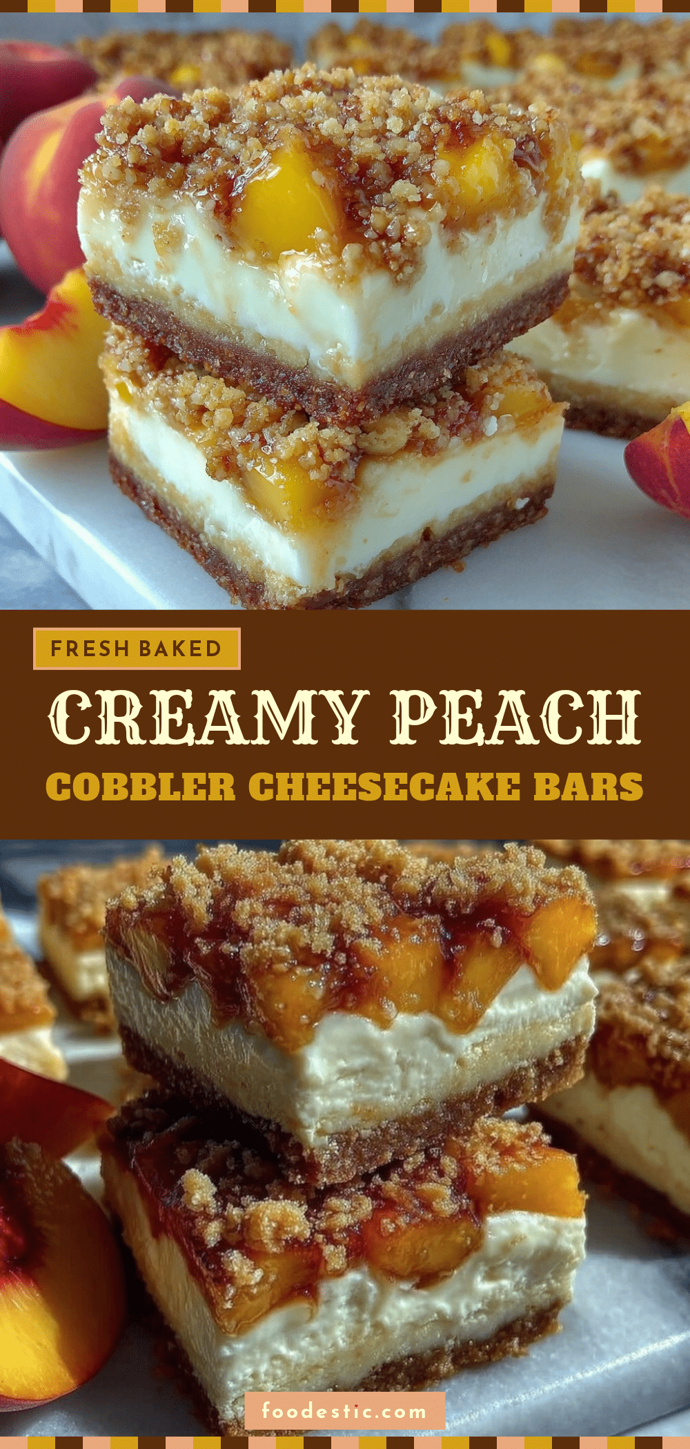 Peach Cobbler Cheesecake Bars recipe